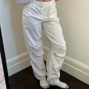 Bershka White Small Parachute Pants